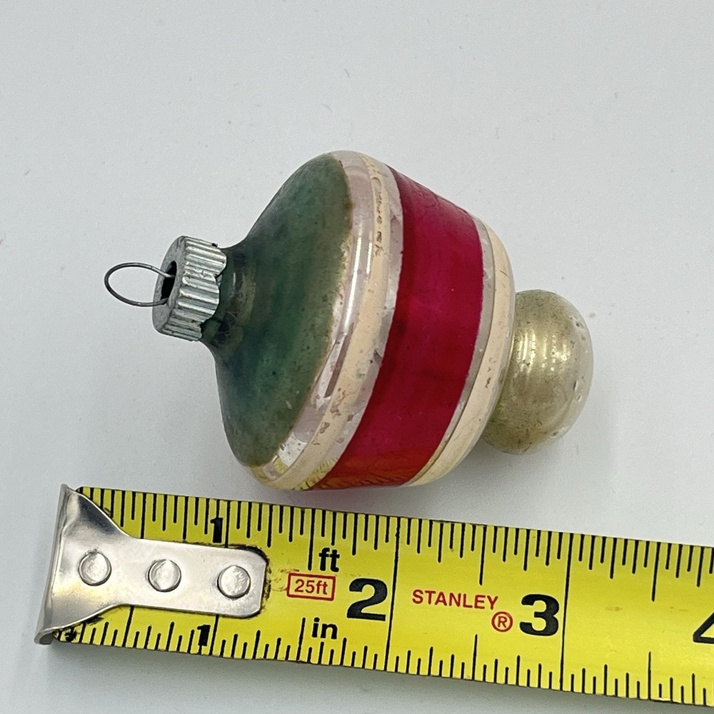 Vintage Shiny Brite Lantern Stripes Mercury Glass Christmas Ornament HTF Shape - Picture 6 of 6